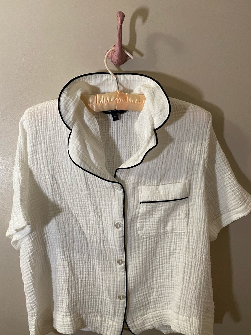Tamara H. White Cotton Pajama Top